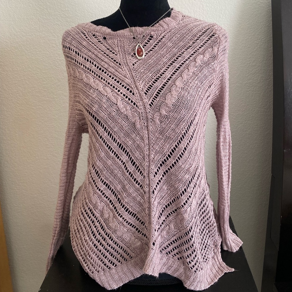 Knit Lilac Fitted Sweater with beautiful design